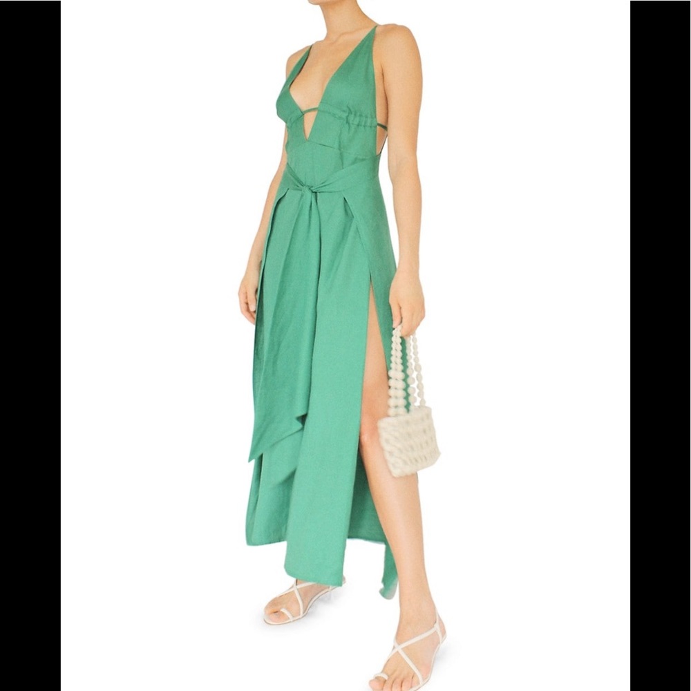 Cult Gaia Margot Linen Maxi Dress